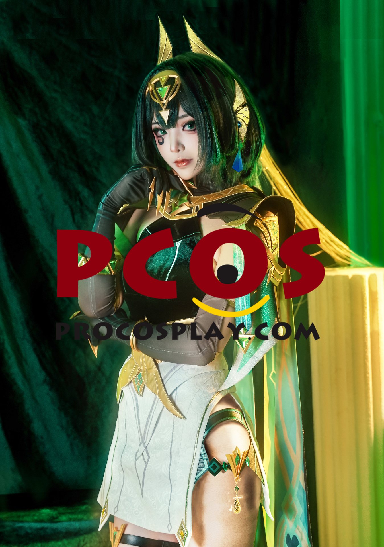 Game Genshin Impact Nefer Cosplay Costume C09730 Pleather Velvet Version