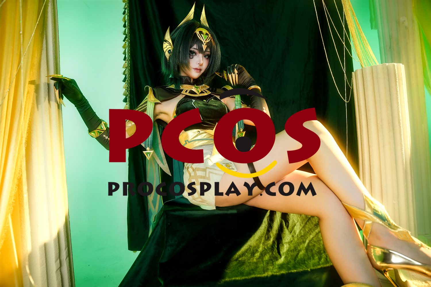 Game Genshin Impact Nefer Cosplay Costume C09730 Pleather Velvet Version