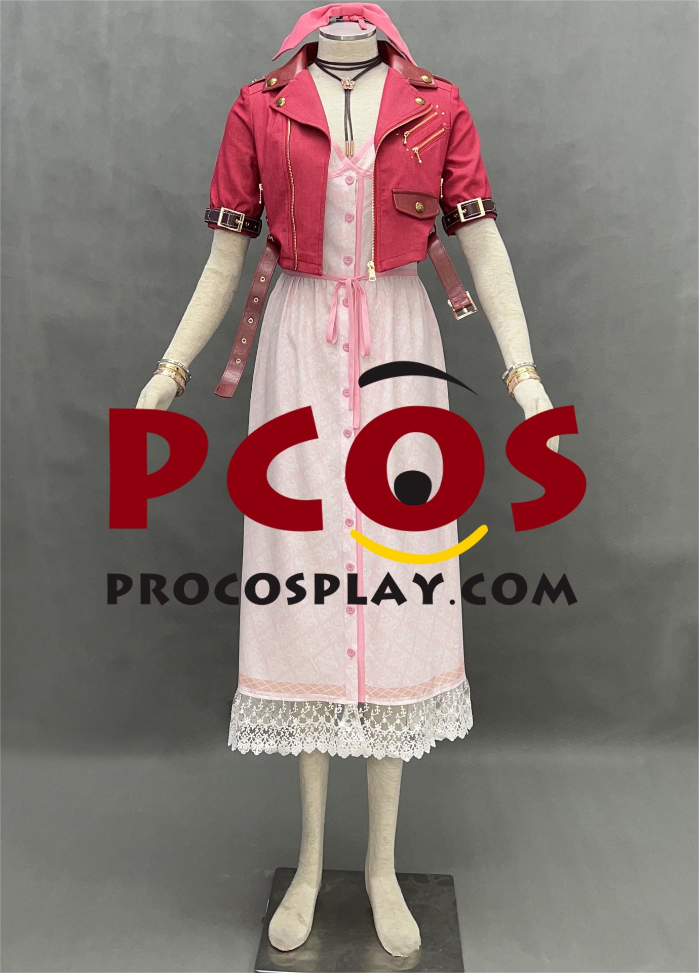 Final Fantasy VII Aerith Gainsborough Cosplay Costume C08279 (image for) Final Fantasy VII Aerith Gainsborough Cosplay Costume C08279