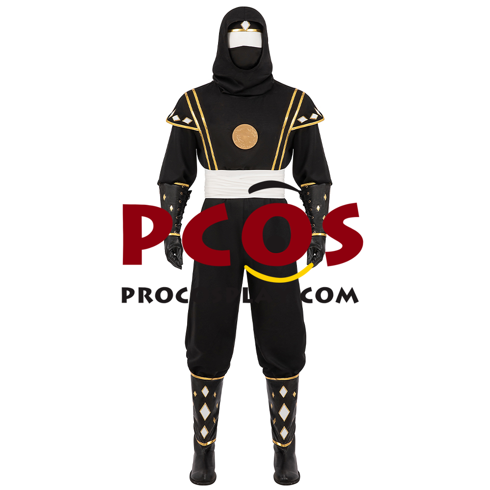 Movie Mighty Morphin Power Rangers Zack Black Ranger Ninja Cosplay Costume C08796 (image for) Movie Mighty Morphin Power Rangers Zack Black Ranger Ninja Cosplay Costume C08796