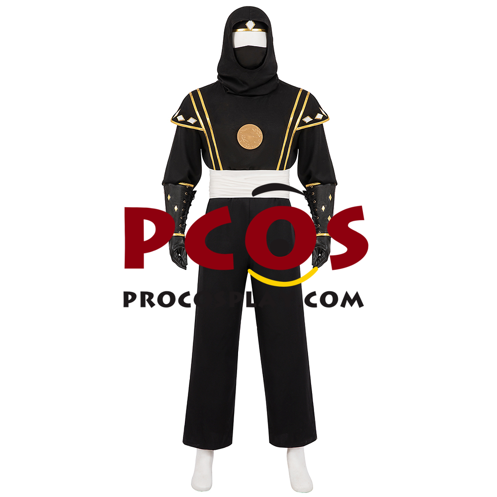 Movie Mighty Morphin Power Rangers Zack Black Ranger Ninja Cosplay Costume C08796