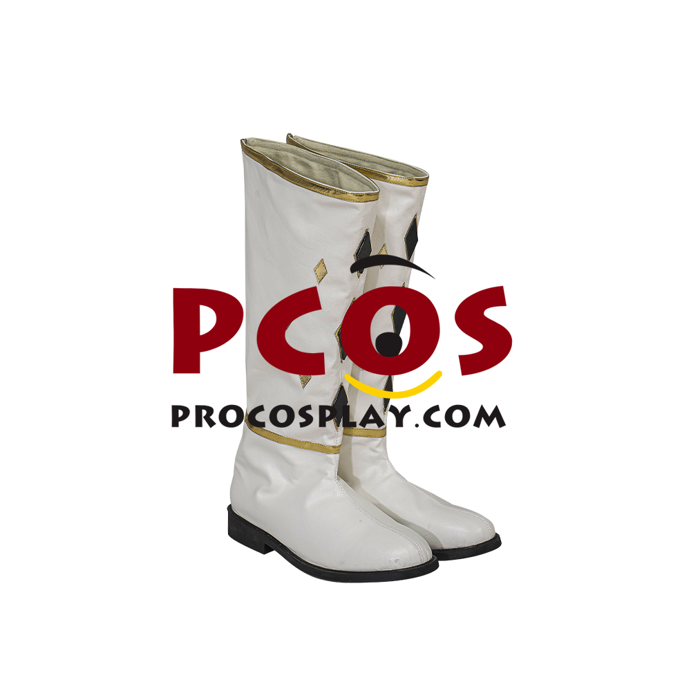 Movie Mighty Morphin Power Rangers Tommy Oliver White Ranger Ninja Cosplay Boots C08026