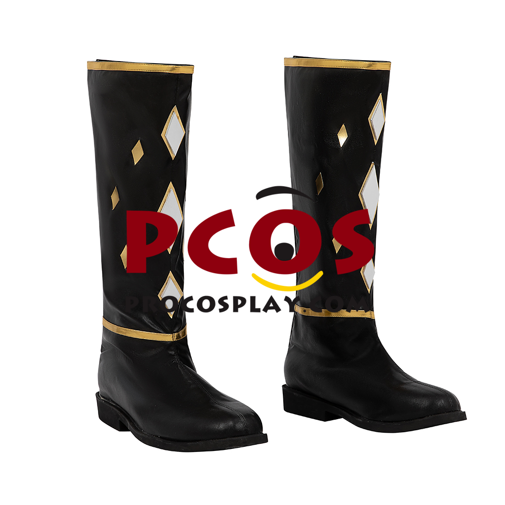 Movie Mighty Morphin Power Rangers Zack Black Ranger Ninja Cosplay Boots C08796 (image for) Movie Mighty Morphin Power Rangers Zack Black Ranger Ninja Cosplay Boots C08796
