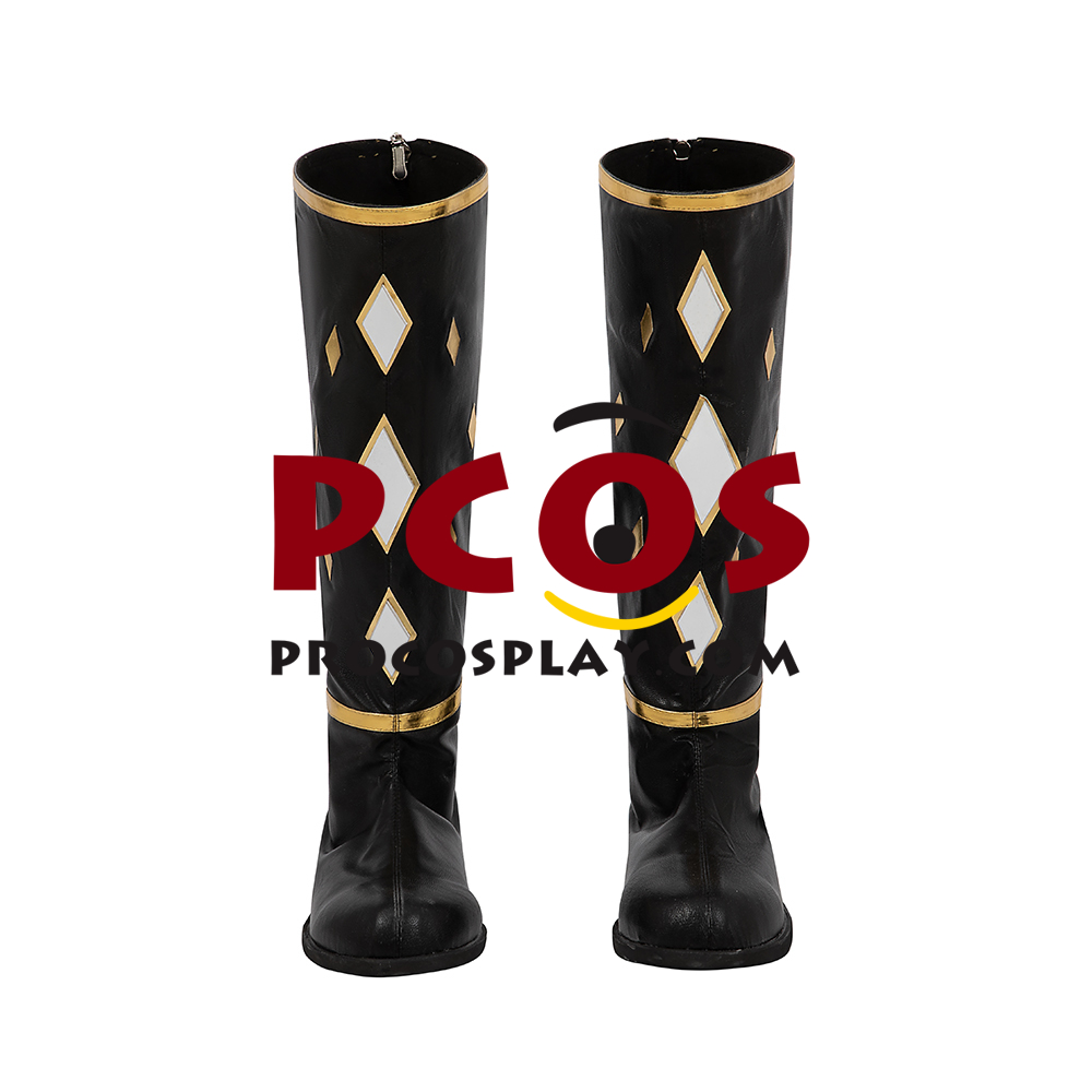 Movie Mighty Morphin Power Rangers Zack Black Ranger Ninja Cosplay Boots C08796