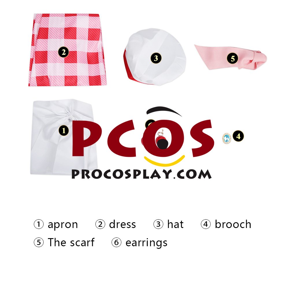 Princess Peach: Showtime Pastry Chef Peach Cosplay Costume Child Version C08957