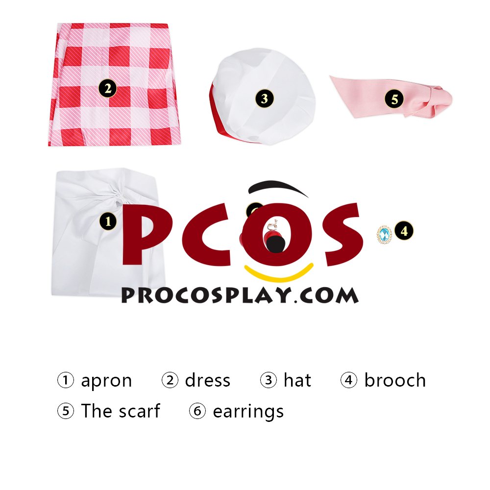 Princess Peach: Showtime Pastry Chef Peach Cosplay Costume C08956