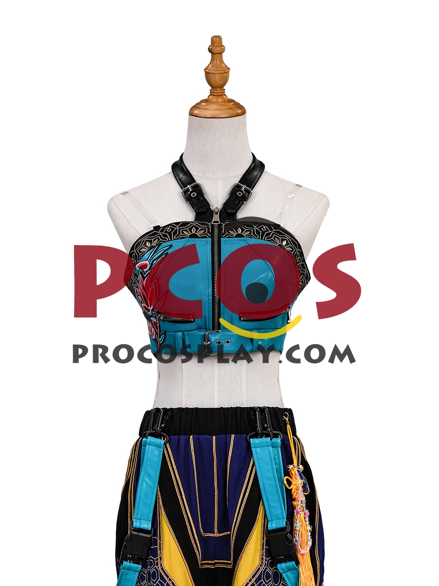Ready to Ship Teal Black Wide-Leg Costume PU Version C09726