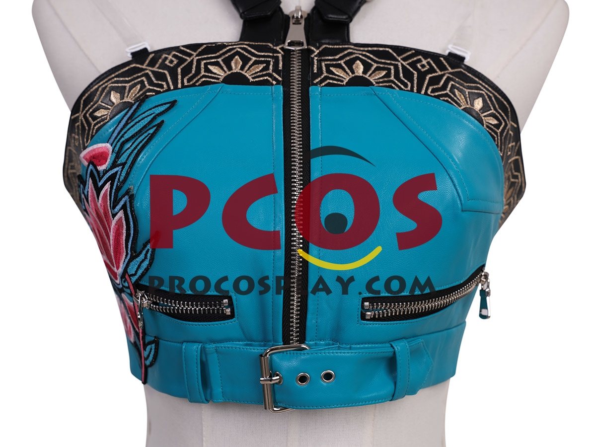 Ready to Ship Teal Black Wide-Leg Costume PU Version C09726