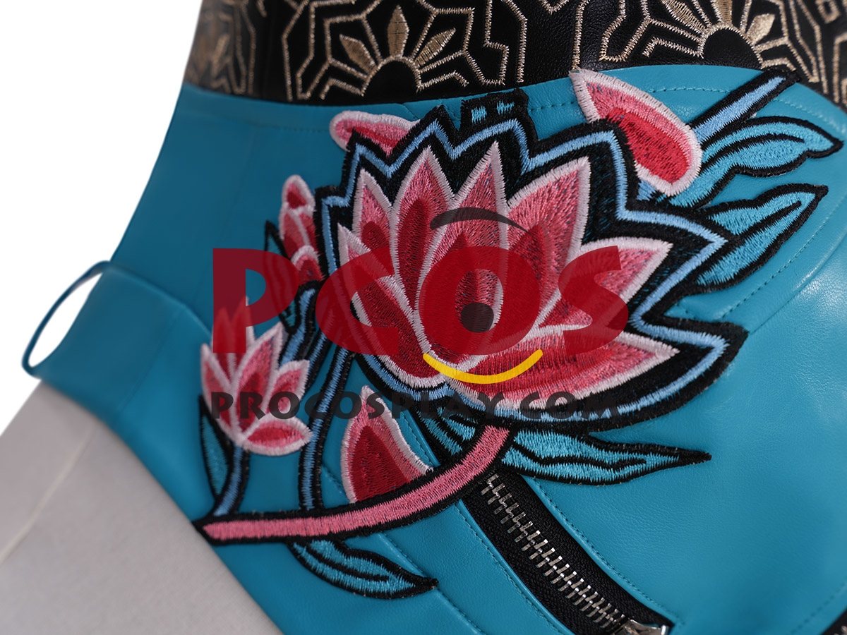 Ready to Ship Teal Black Wide-Leg Costume PU Version C09726