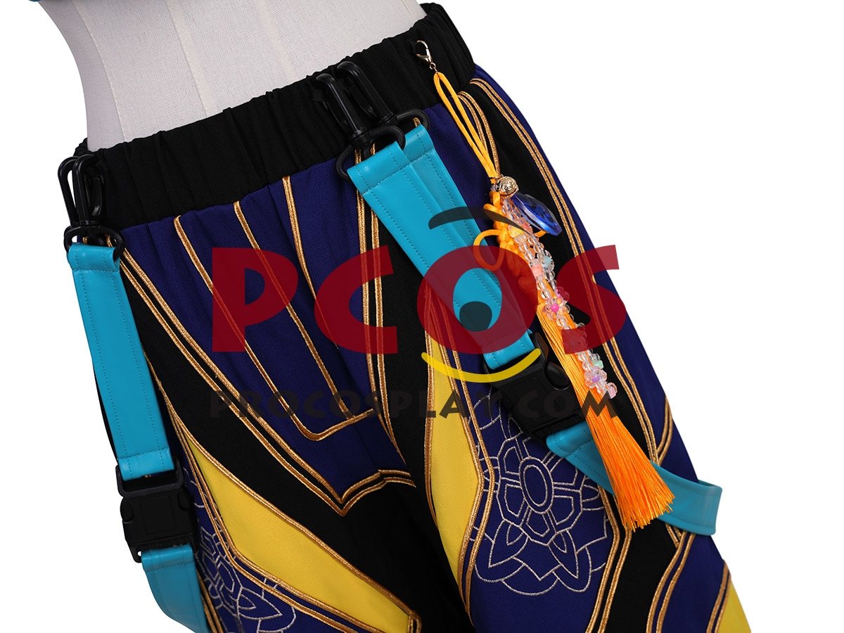 Ready to Ship Teal Black Wide-Leg Costume PU Version C09726