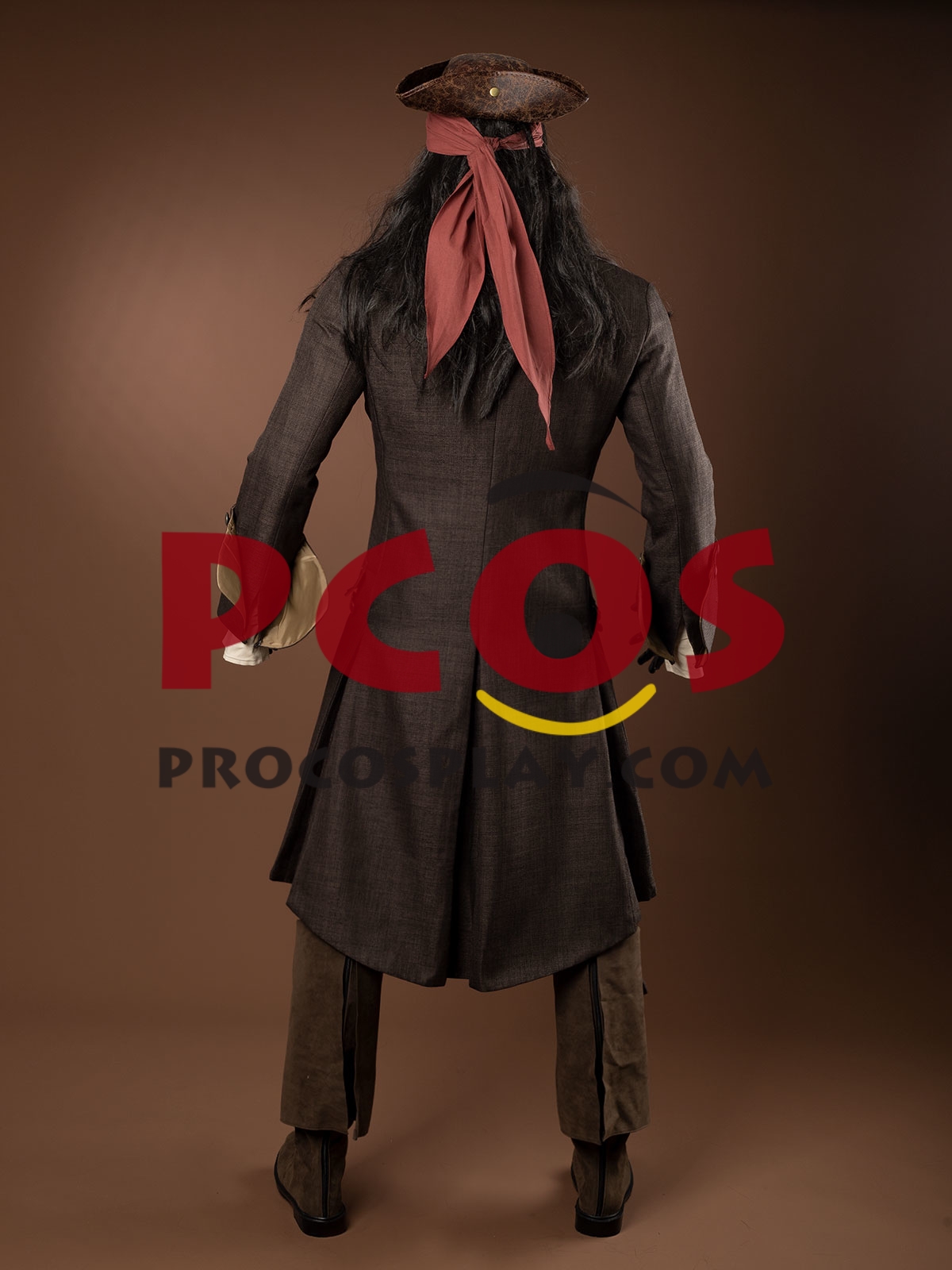 Ready to Ship Pirates of the Caribbean 5 Captain Jack Sparrow Cosplay Costume C09129 Upgraded Version