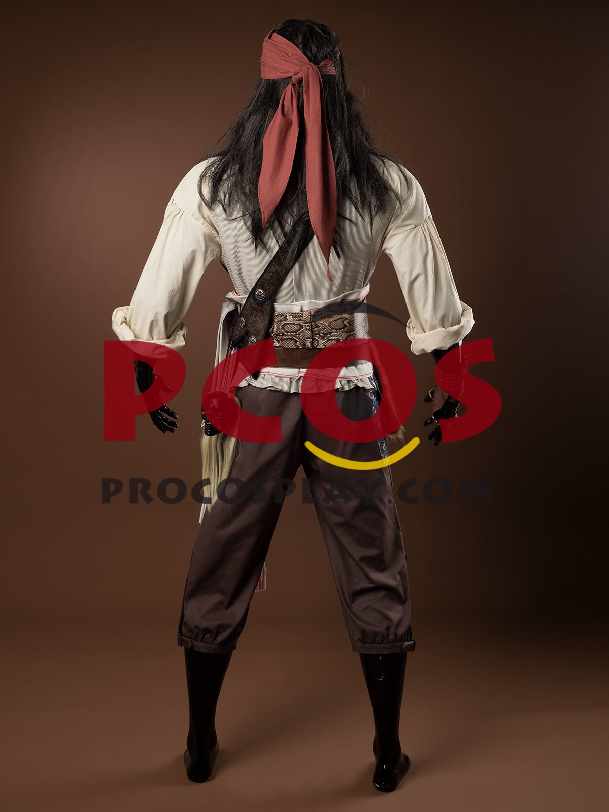 Ready to Ship Pirates of the Caribbean 5 Captain Jack Sparrow Cosplay Costume C09129 Upgraded Version