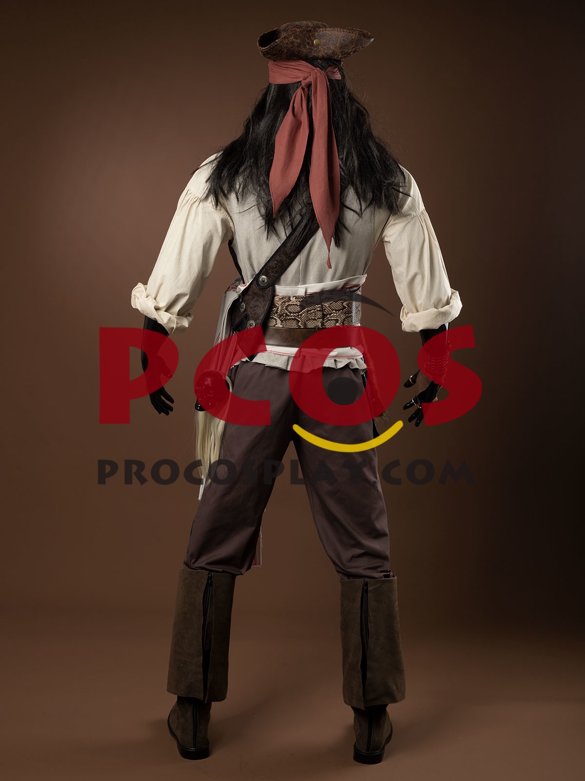Ready to Ship Pirates of the Caribbean 5 Captain Jack Sparrow Cosplay Costume C09129 Upgraded Version