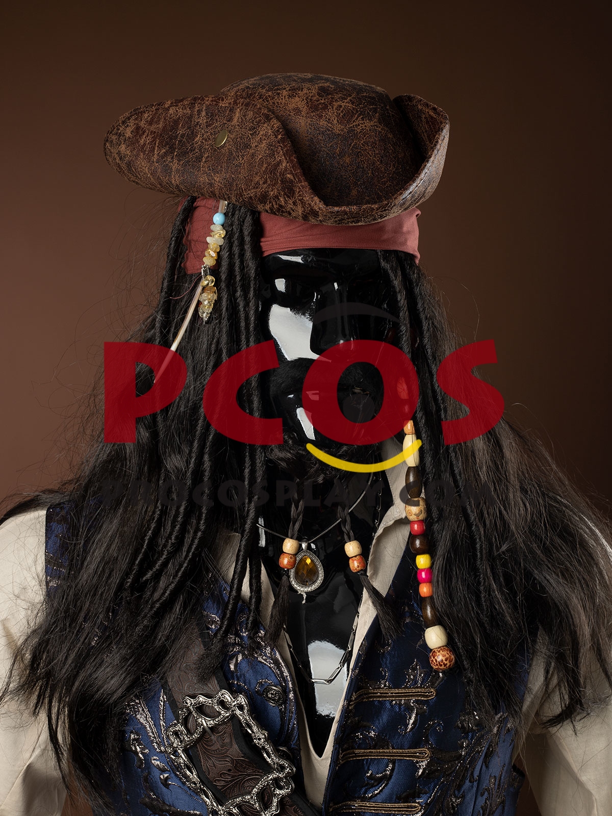 Ready to Ship Pirates of the Caribbean 5 Captain Jack Sparrow Cosplay Costume C09129 Upgraded Version