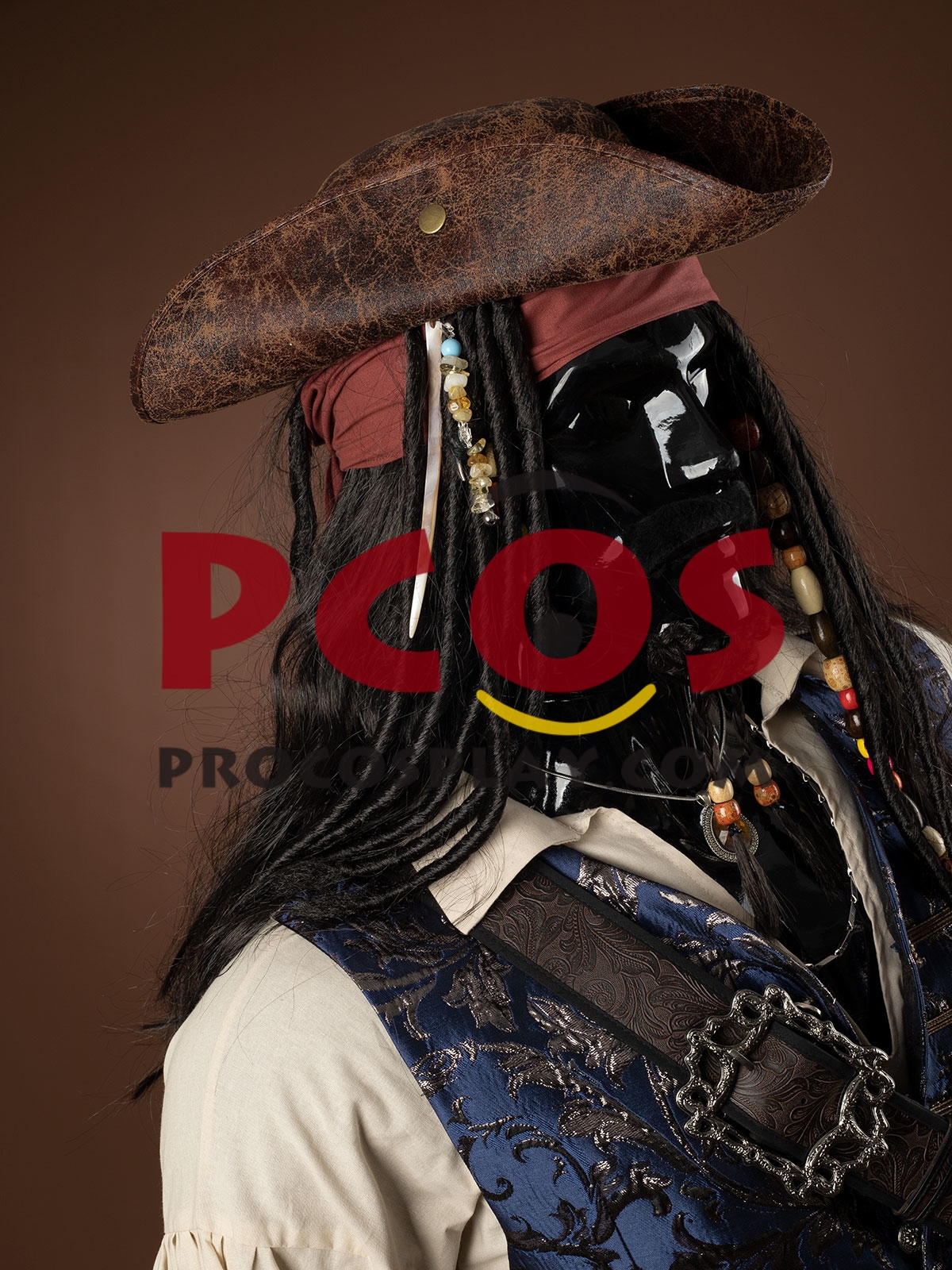 Ready to Ship Pirates of the Caribbean 5 Captain Jack Sparrow Cosplay Costume C09129 Upgraded Version