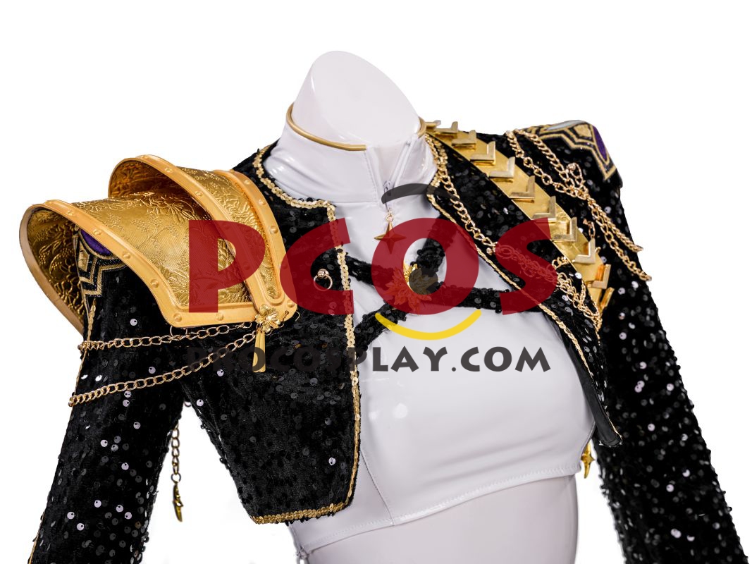 Ready to Ship White Black Gold Sequin Warrior Costume C09519