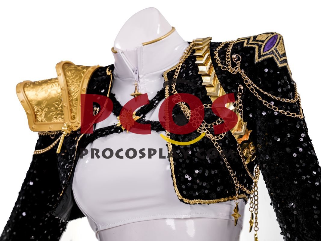 Ready to Ship White Black Gold Sequin Warrior Costume C09519