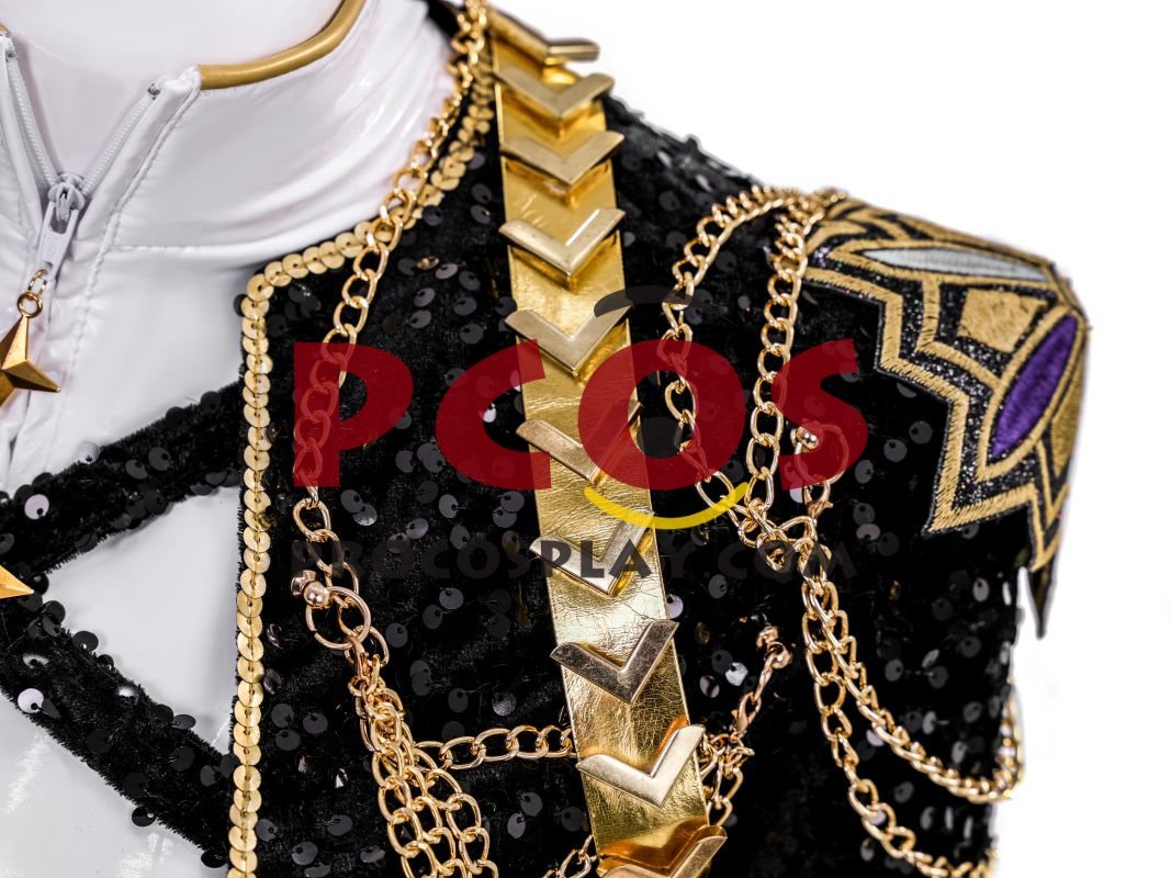 Ready to Ship White Black Gold Sequin Warrior Costume C09519