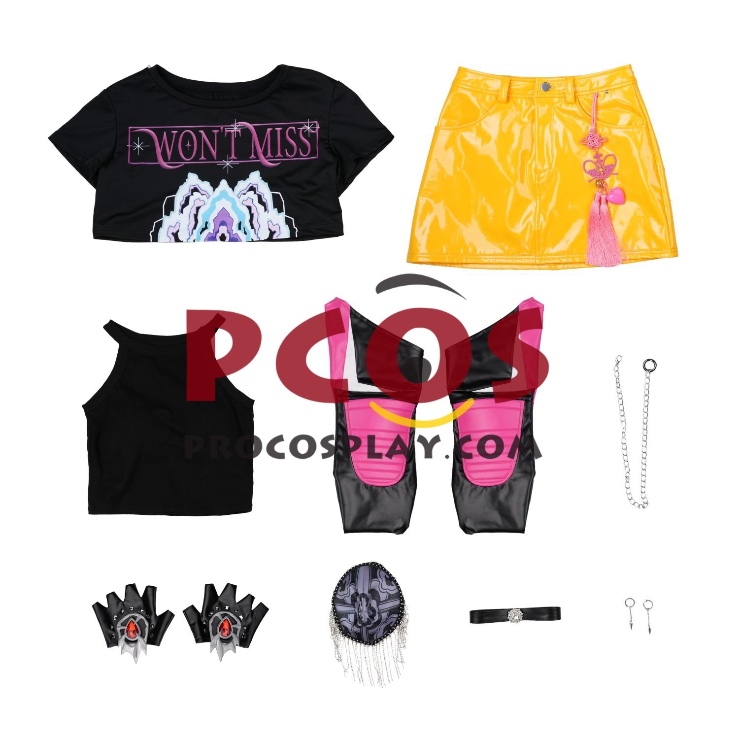 Ready to Ship Black Yellow Stage Costume C09548