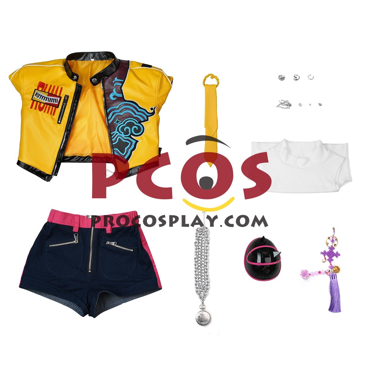 Ready to Ship Yellow Cropped Jacket Costume PU Version C09727