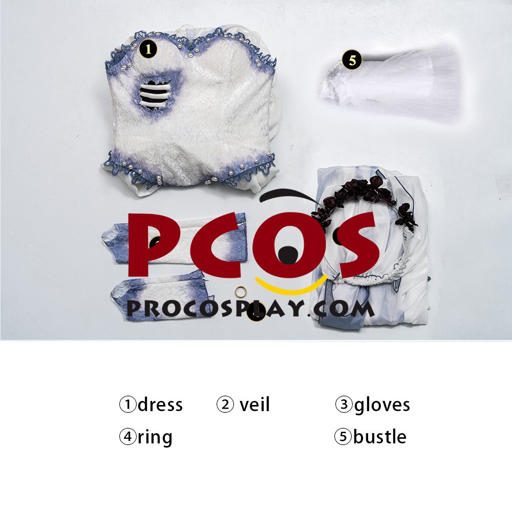 Corpse Bride Emily Cosplay Costume C08774