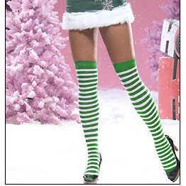 Nylon Striped Thigh Highs HG2202