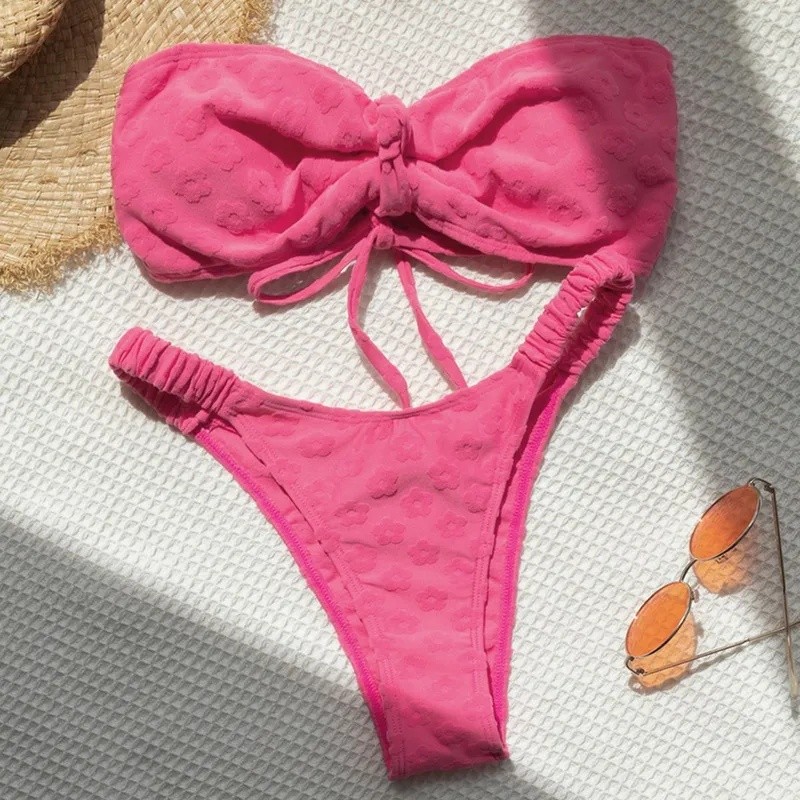 Women’s Two Piece Solid Color Bikini Swimwear
