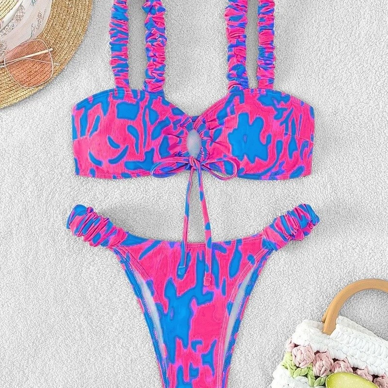 Women’s Solid Color Two Piece Bikini Swimwear